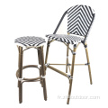 Patio French en aluminium Bistro Outdoor Rattan Bar Chair